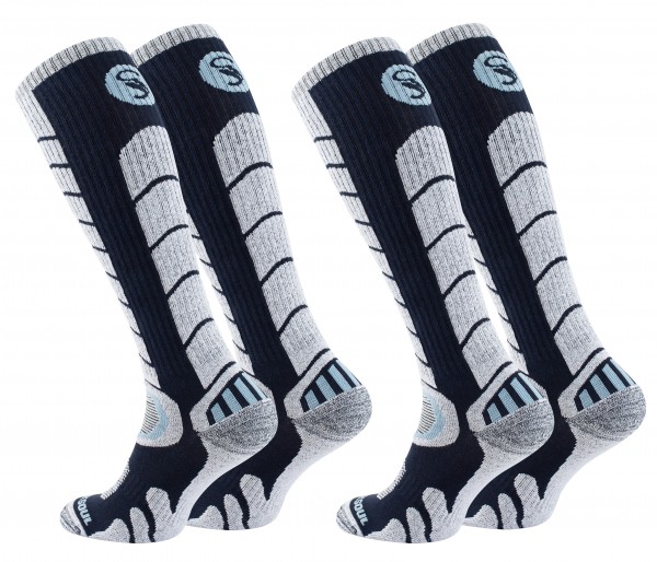 Ski & Snowboard Socken mit Spezialpolsterung, 2 Paar