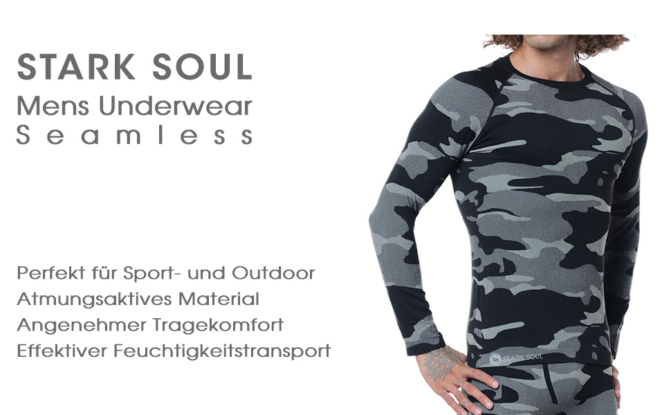 | - | Funktionsshirt Camouflage Unterwäsche Herren Langarm