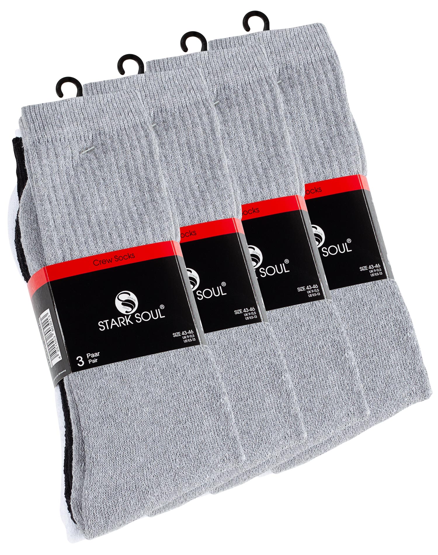 in oder | Sockswear 12 weiss, Crew - schwarz, Tennissocken Paar | Socken grau Damen 6